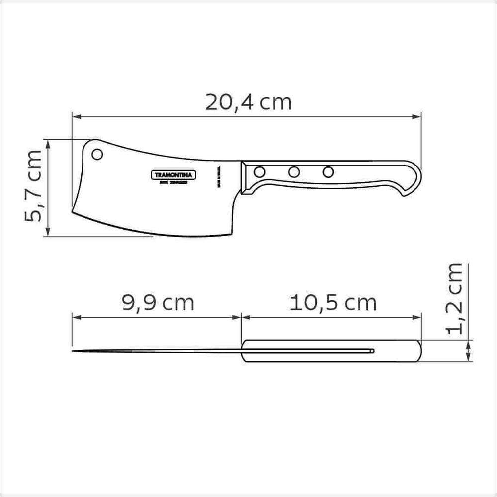 Cutelo Tramontina Em Inox E Cabo Em Madeira Polywood Castanho Castanho 4" - 4