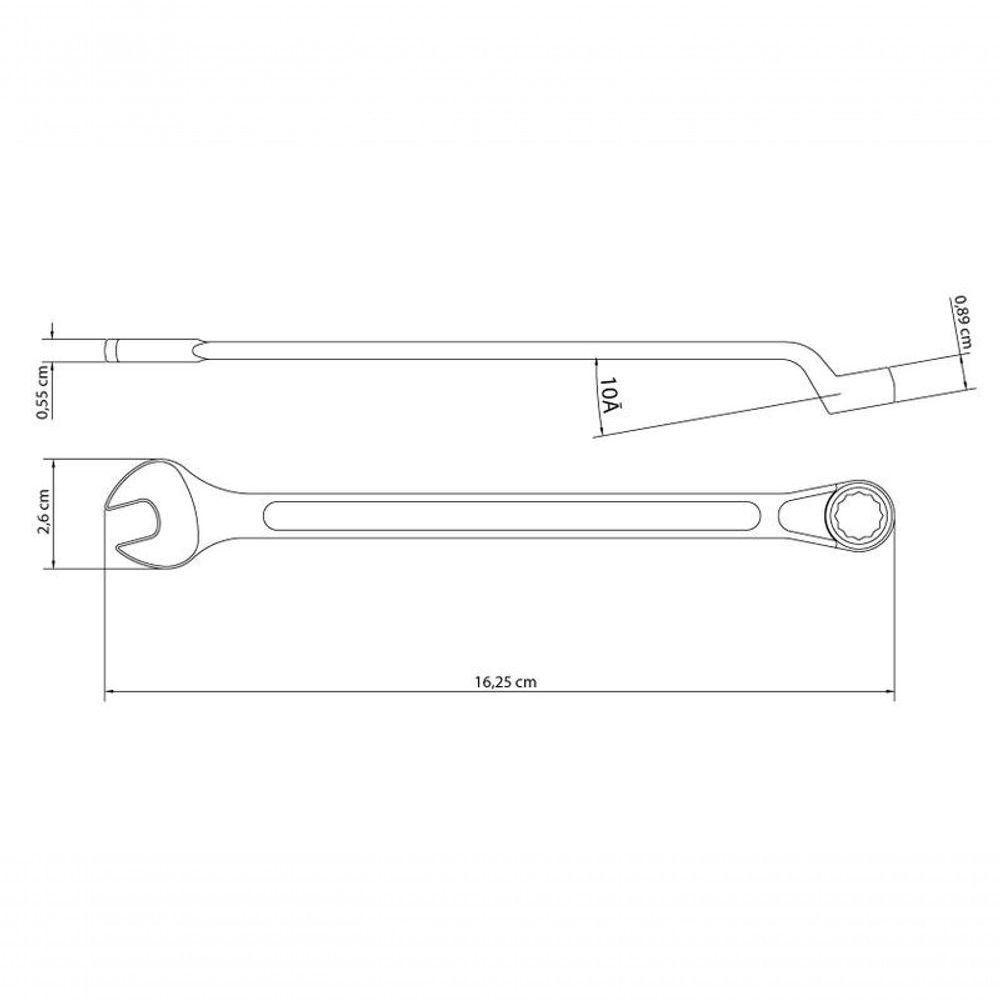 Chave Combinada Tramontina Master 7-16" Com Pescoço Corpo Forjado Em Aço Especial Cromado - 3