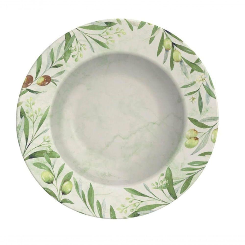 Prato Fundo Tramontina Oliva Em Porcelana 23cm - 1