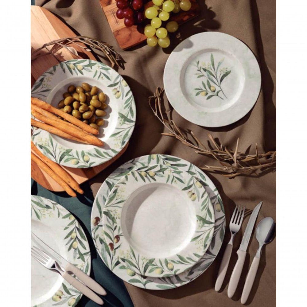 Prato Fundo Tramontina Oliva Em Porcelana 23cm - 2