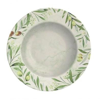 Prato Fundo Tramontina Oliva Em Porcelana 23cm
