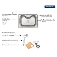 Cuba De Sobrepor Tramontina Morgana 60 Fx Em Inox Com Acessórios - 3