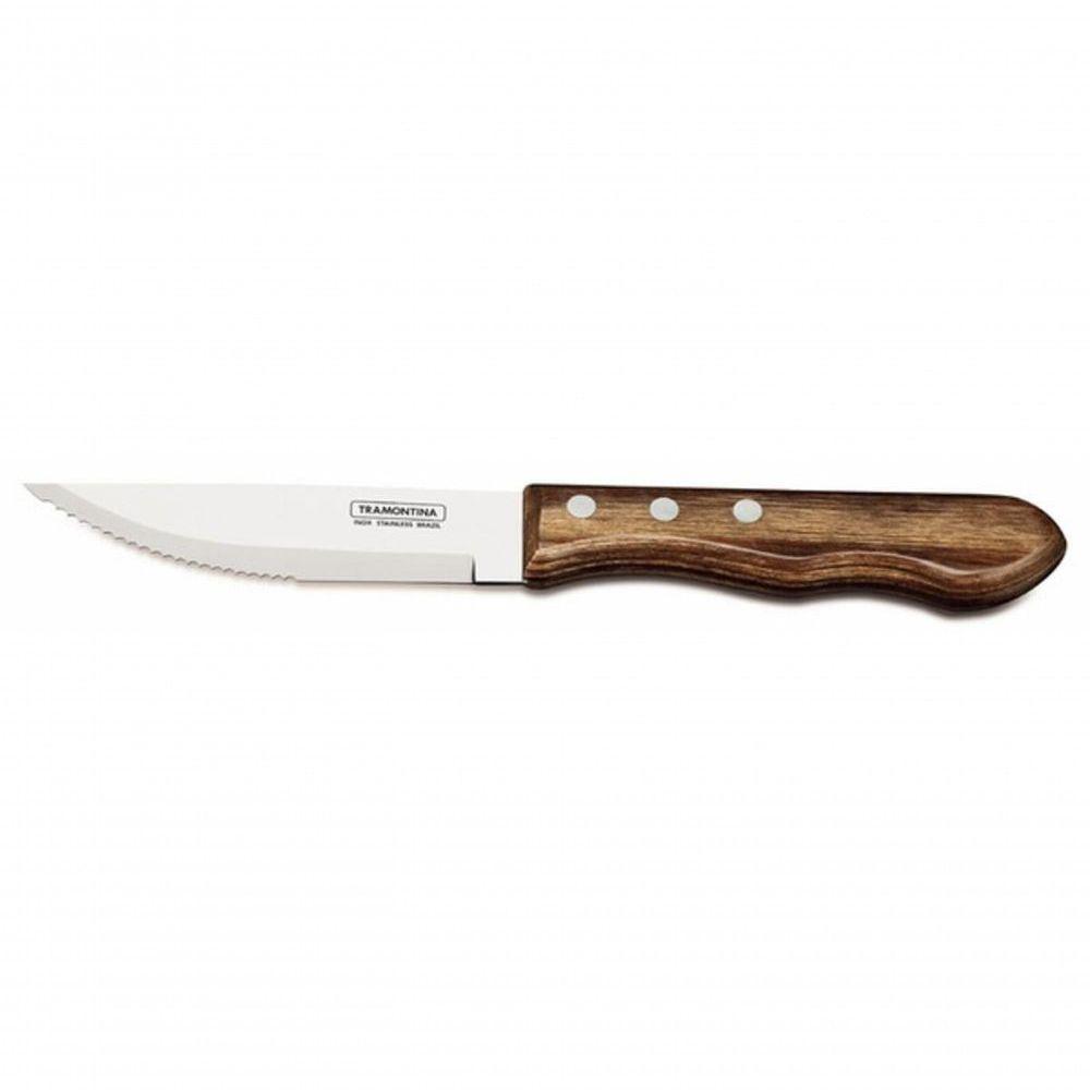 Faca Jumbo Em Inox Tramontina 5" Cabo Polywood Castanho - 1