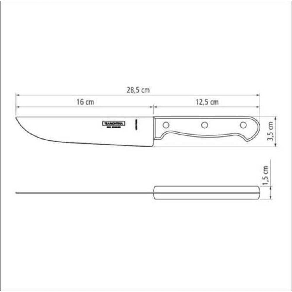 Faca Utility Tramontina Polywood 6" Aço Inox Castanho - 2