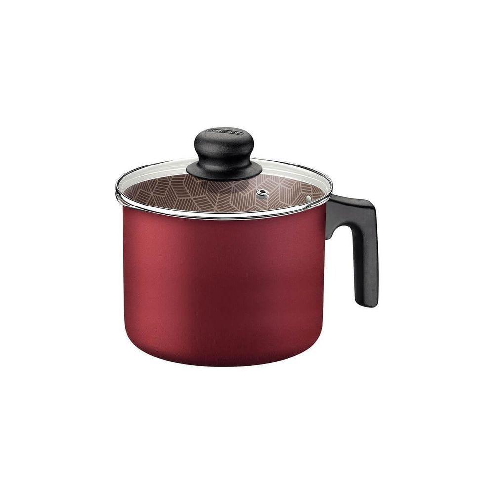 Fervedor Tramontina Paris 14cm Em Alumínio Com Revestimento Antiaderente Vermelho Com Tampa De Vidro - 1