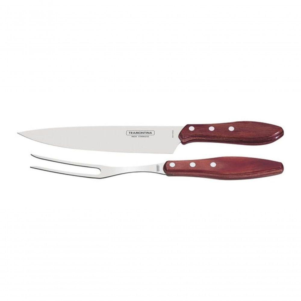 Jogo Trinchante Tramontina Polywood Vermelho 2 Peças - 1