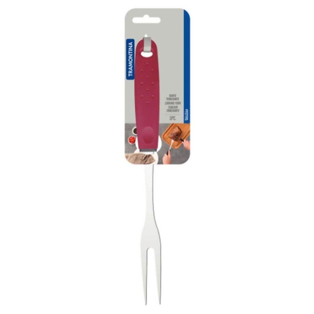 Garfo Trinchante Tramontina Utilitá Em Aço Inox Vermelho - 3