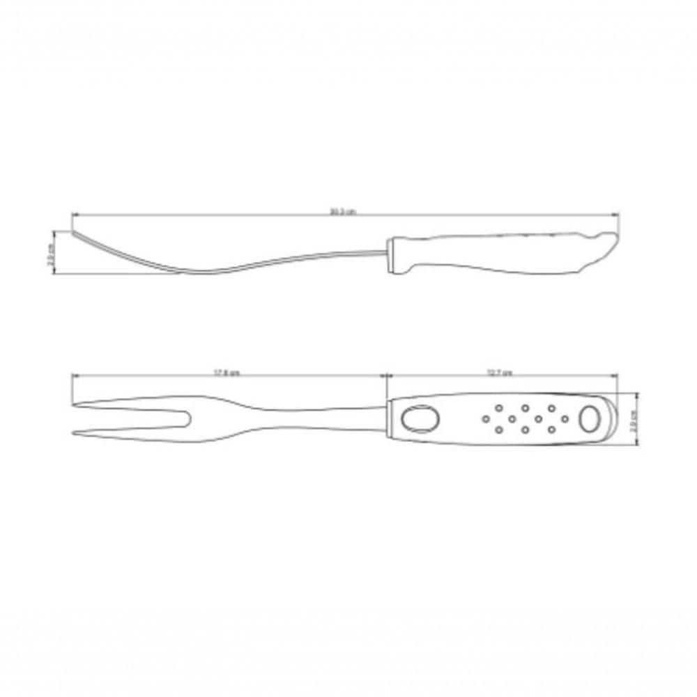 Garfo Trinchante Tramontina Utilitá Em Aço Inox Vermelho - 4
