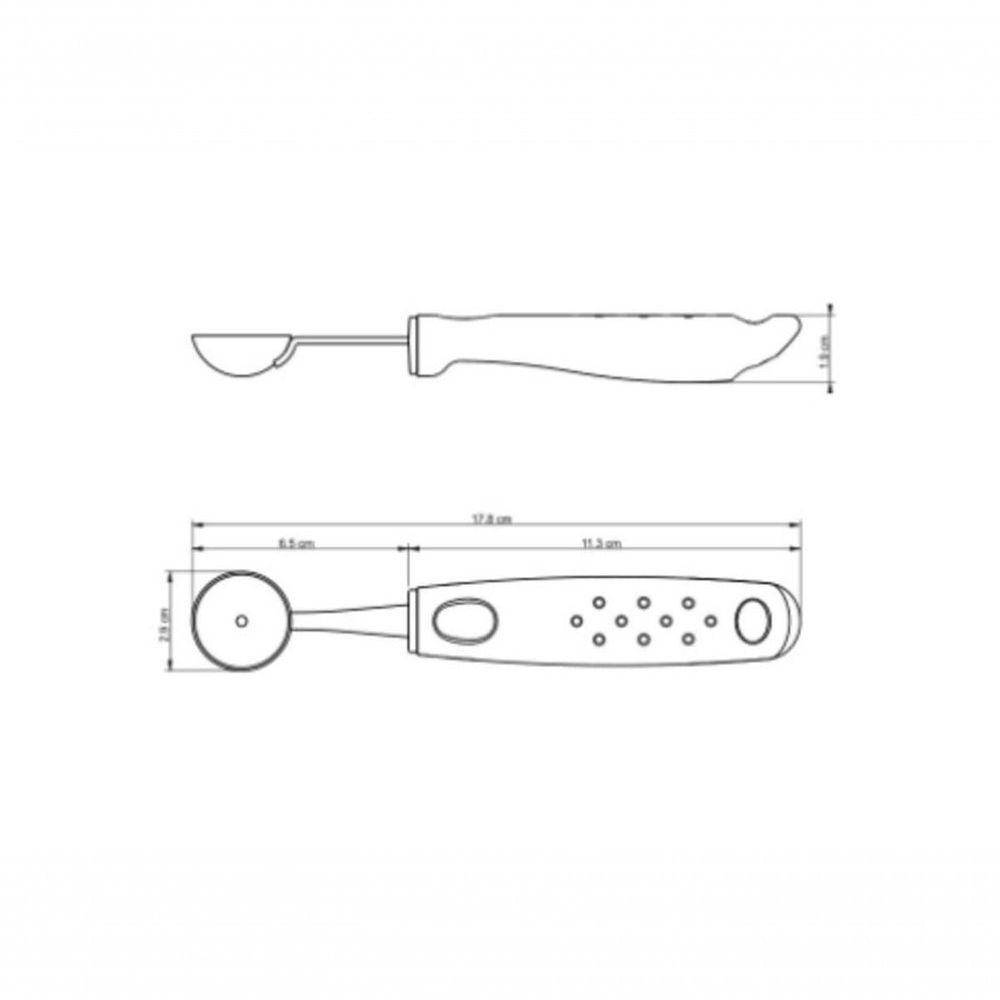 Boleador Tramontina Utilitá 2,9cm Em Aço Inox Branco - 4