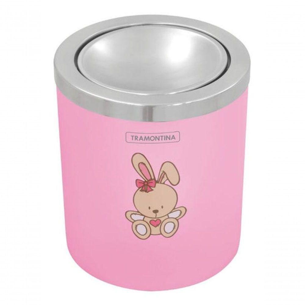 Recipiente Multiuso Com Tampa Basculante Rosa 5 Litros - 1