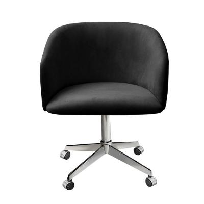 Poltrona Atenas Base Giratória Com Rodinhas Cor:veludo Preto 410 Veludo Preto 410