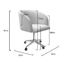 Poltrona Atenas Base Giratória Com Rodinhas Cor:suede Vermelho 100 Suede Vermelho 100 - 3