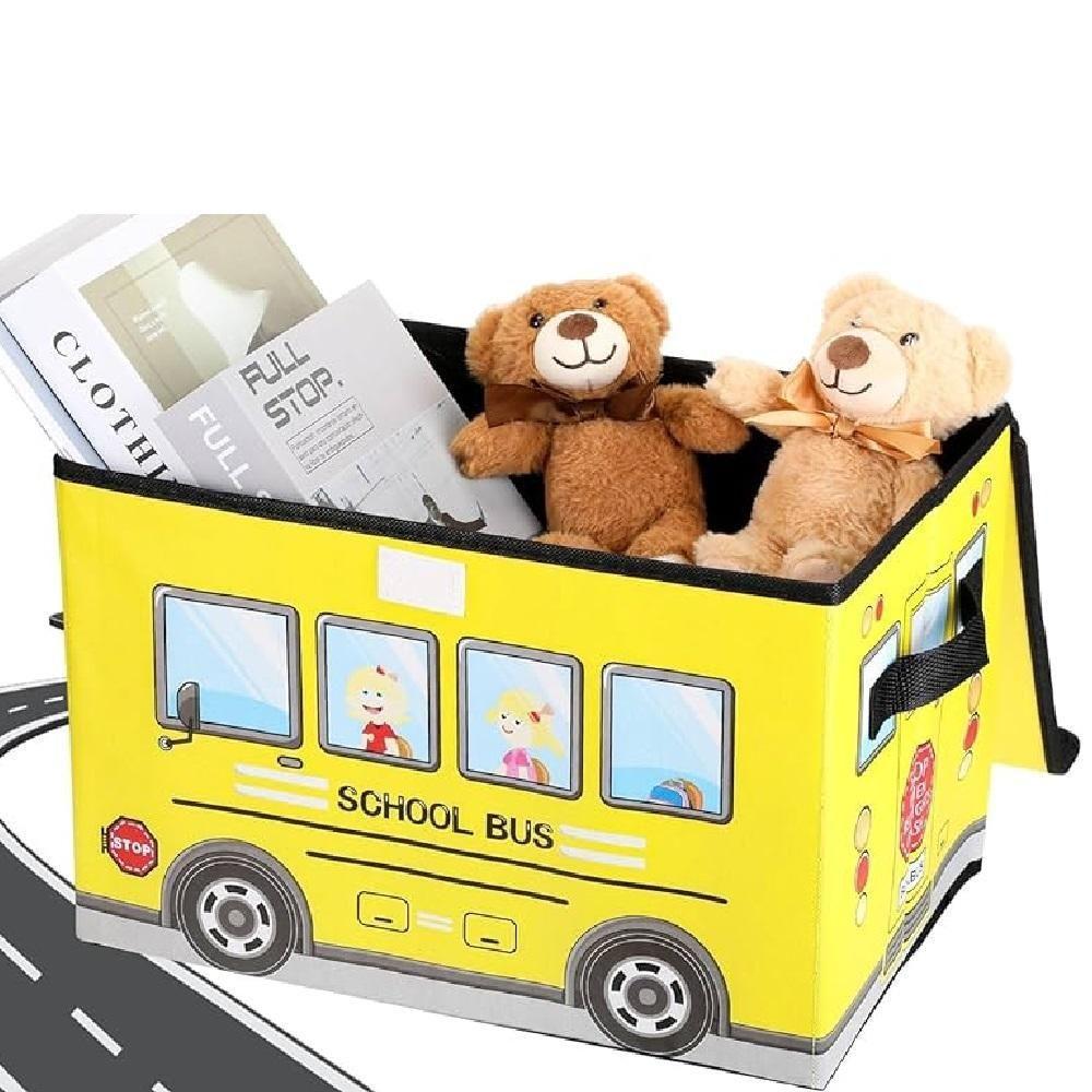 Baú Puff Organizador Infantil Quarto Sala Brinquedoteca Creche Porta Treco Multiuso Kids Amarelo - 3