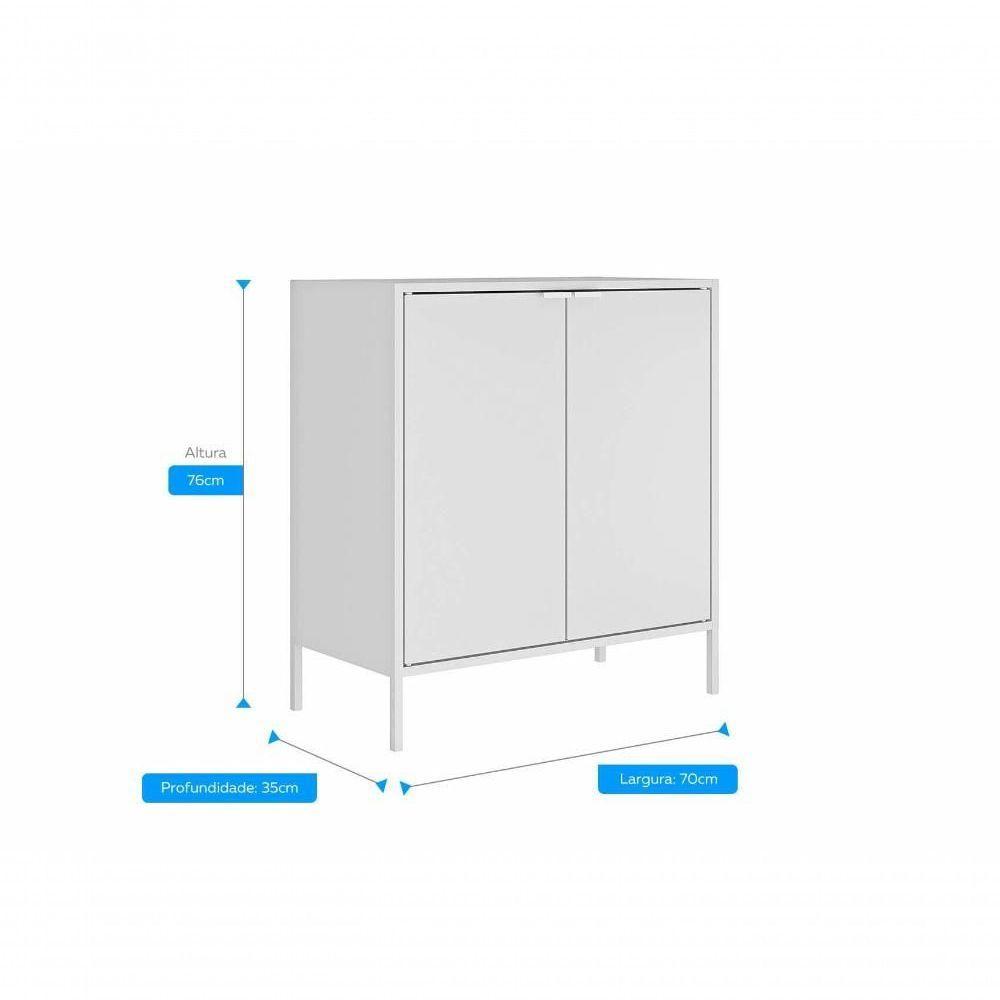 Balcão Alto Multiúso Itatiaia Smart - 2 Portas - Branco Matte - 3