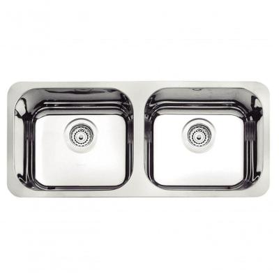 Cuba Dupla Em Aço Inox 84x34cm Alto Brilho Tramontina Isis Plus