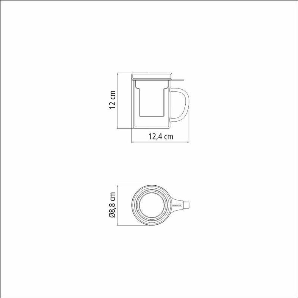 Caneca De Vidro Tramontina Com Infusor De Chá 350ml - 4