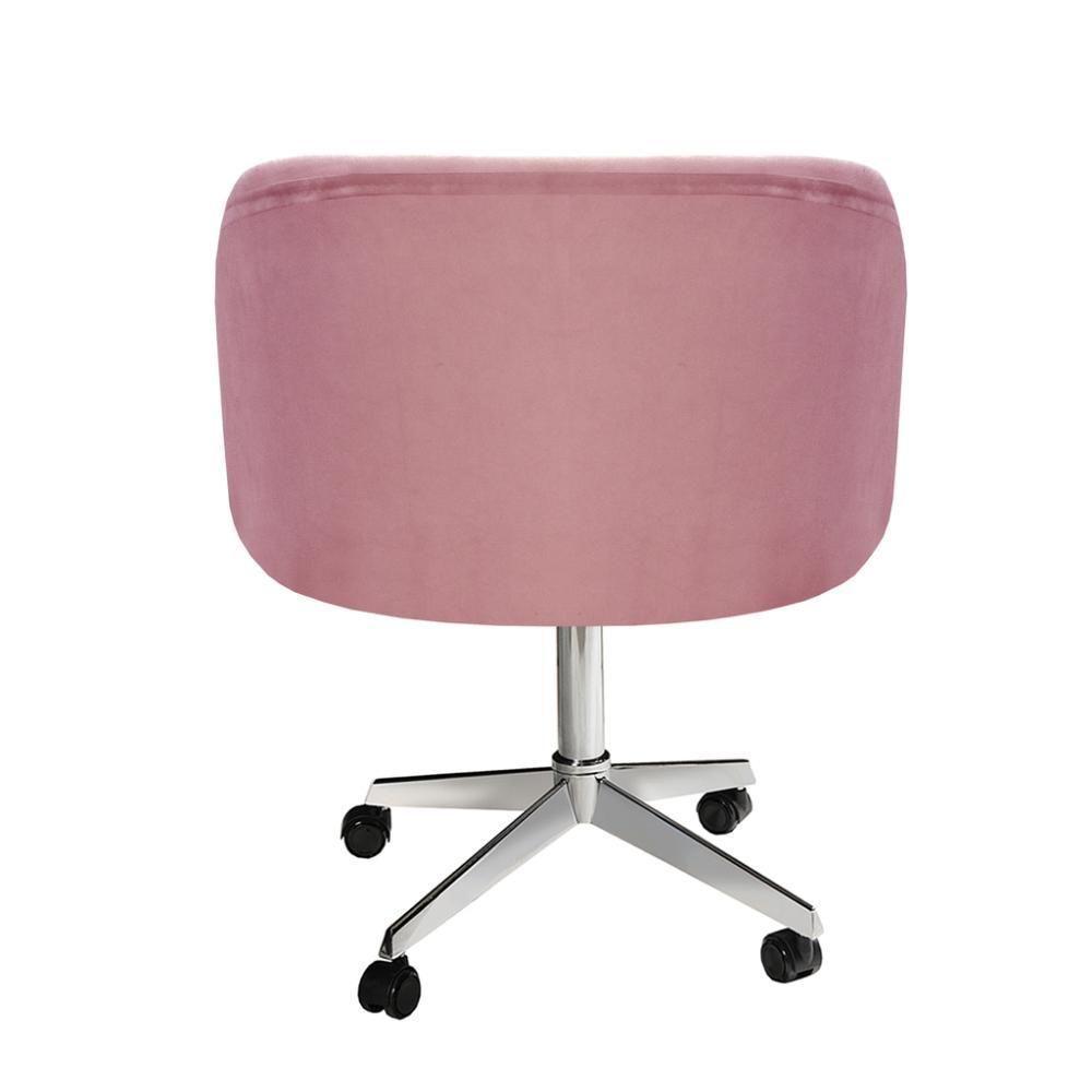 Poltrona Atenas Base Giratória Com Rodinhas Cor:veludo Rosê 390 Veludo Rosê 390 - 3