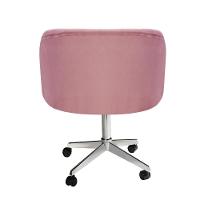 Poltrona Atenas Base Giratória Com Rodinhas Cor:veludo Rosê 390 Veludo Rosê 390 - 3
