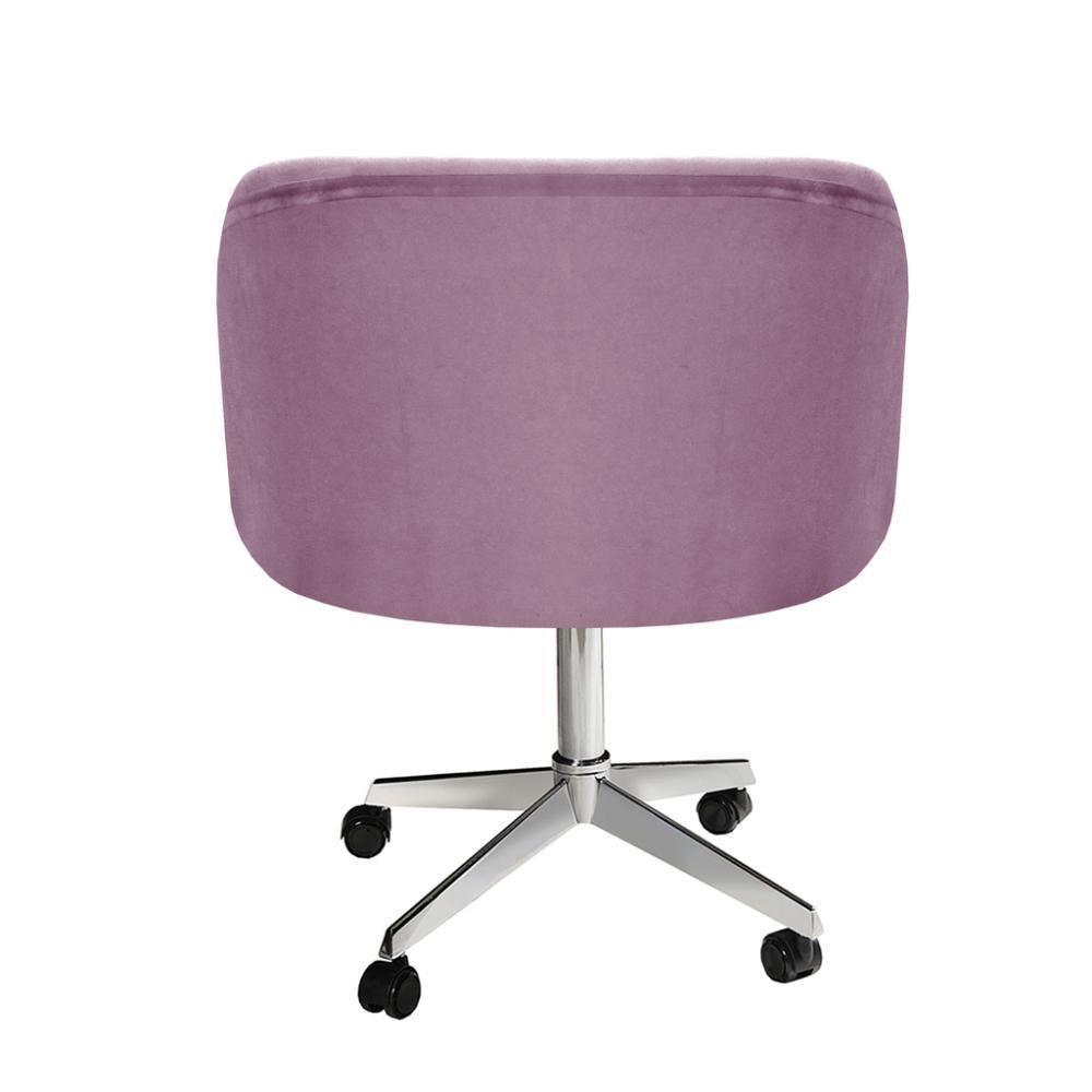 Poltrona Atenas Base Giratória Com Rodinhas Cor:veludo Roxo 380 Veludo Roxo 380 - 3