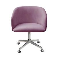 Poltrona Atenas Base Giratória Com Rodinhas Cor:veludo Roxo 380 Veludo Roxo 380 - 1