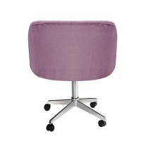 Poltrona Atenas Base Giratória Com Rodinhas Cor:veludo Roxo 380 Veludo Roxo 380 - 3