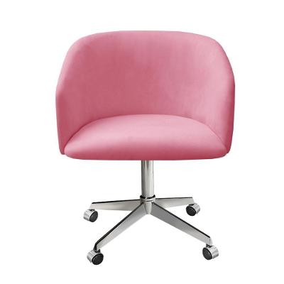 Poltrona Atenas Base Giratória Com Rodinhas Cor:suede Rosa 280 Suede Rosa 280