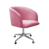 Poltrona Atenas Base Giratória Com Rodinhas Cor:suede Rosa 280 Suede Rosa 280 - 2