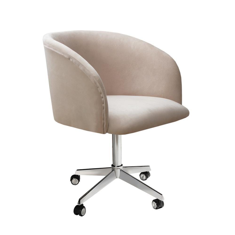 Poltrona Atenas Base Giratória Com Rodinhas Cor:veludo Capuccino 250 Veludo Capuccino 250 - 2