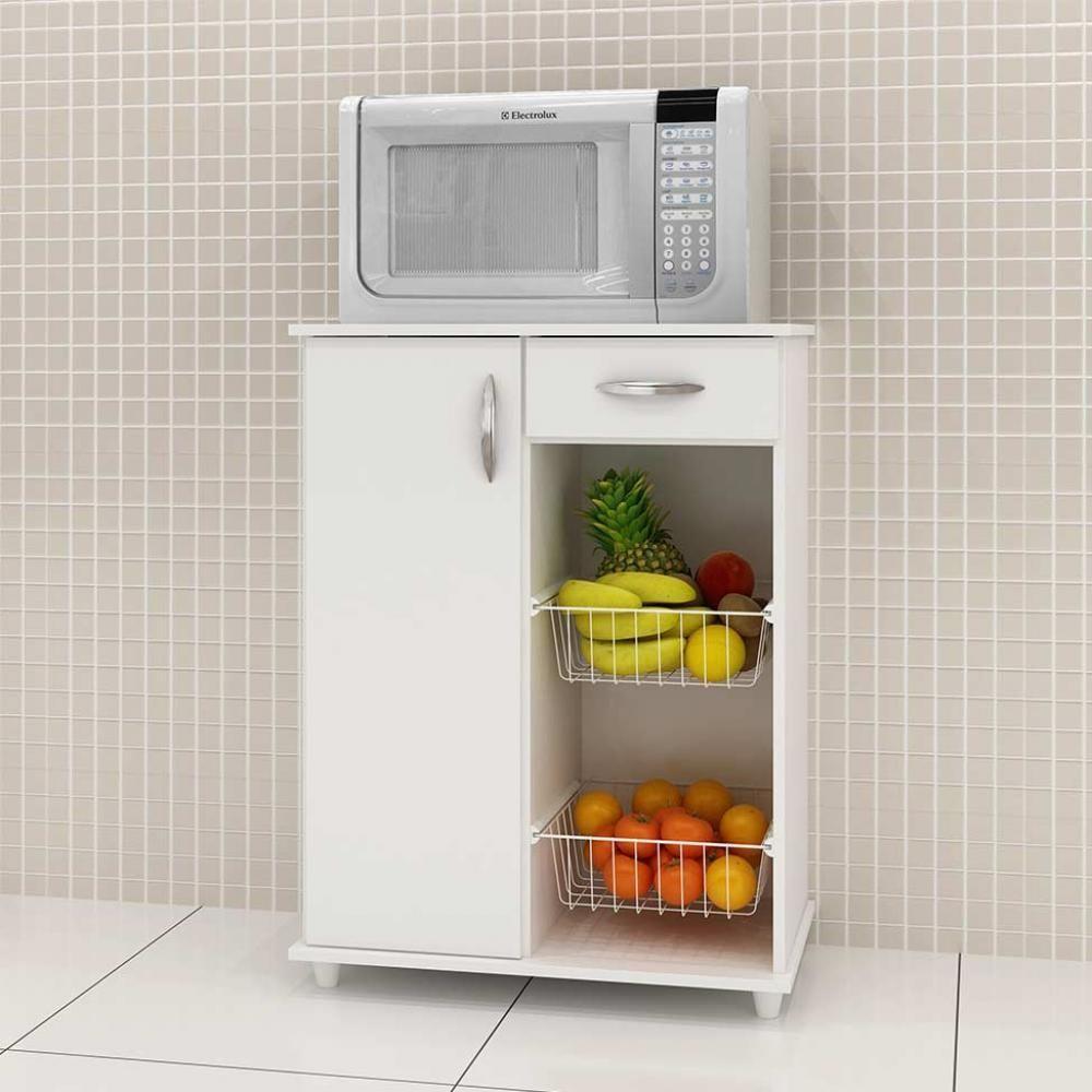 Fruteira 1 Porta 1 Gaveta Branco Belize New Not?vel M?veis Branco - 2