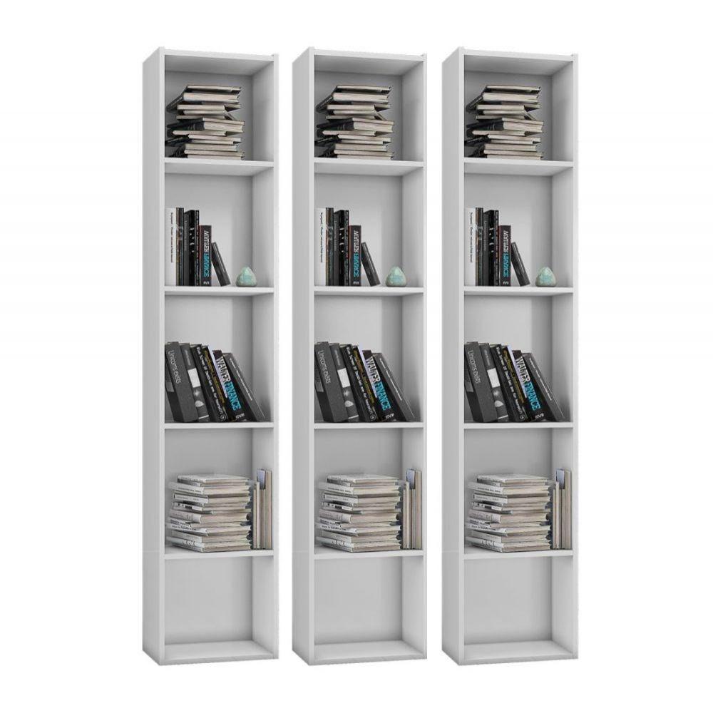 3 Estantes Multiuso 4 Prateleiras Janaína Branco Ajl Móveis - 2