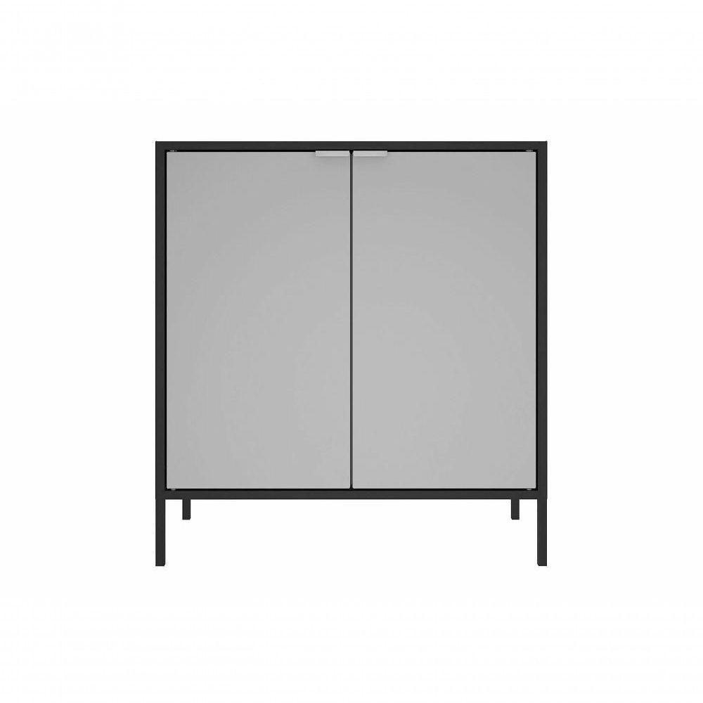 Balcão Alto Multiúso Itatiaia Smart - 2 Portas - Preto C- Cinza Matte - 5