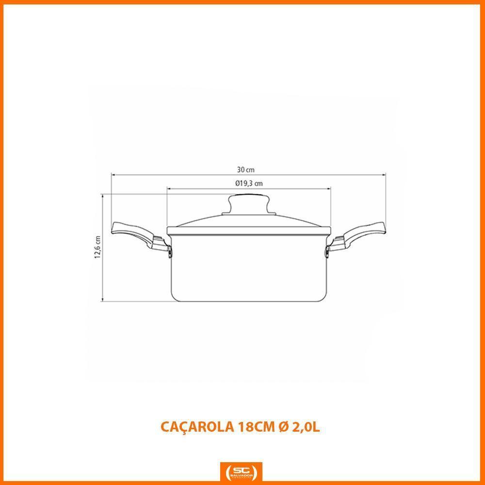 Caçarola Turim Alumínio Chumbo Antiaderente 2,0l + Wok Loreto 3,6l + Utensílios Ability + Tábua E Facas - 5