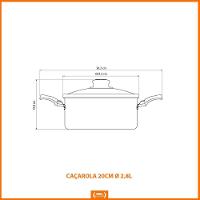 Caçarola Turim Alumínio Chumbo Antiaderente 2,8l + Faqueiro Ipanema Branco 24pc + Wok Loreto 3,6l - 2