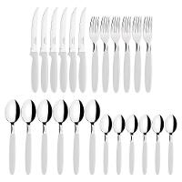 Caçarola Turim Alumínio Chumbo Antiaderente 2,8l + Faqueiro Ipanema Branco 24pc + Wok Loreto 3,6l - 7