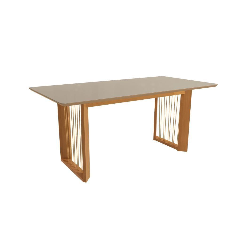 Conjunto Sala De Jantar Dora Em Madeira Maciça 6 Cadeiras Boucle Bege - 3