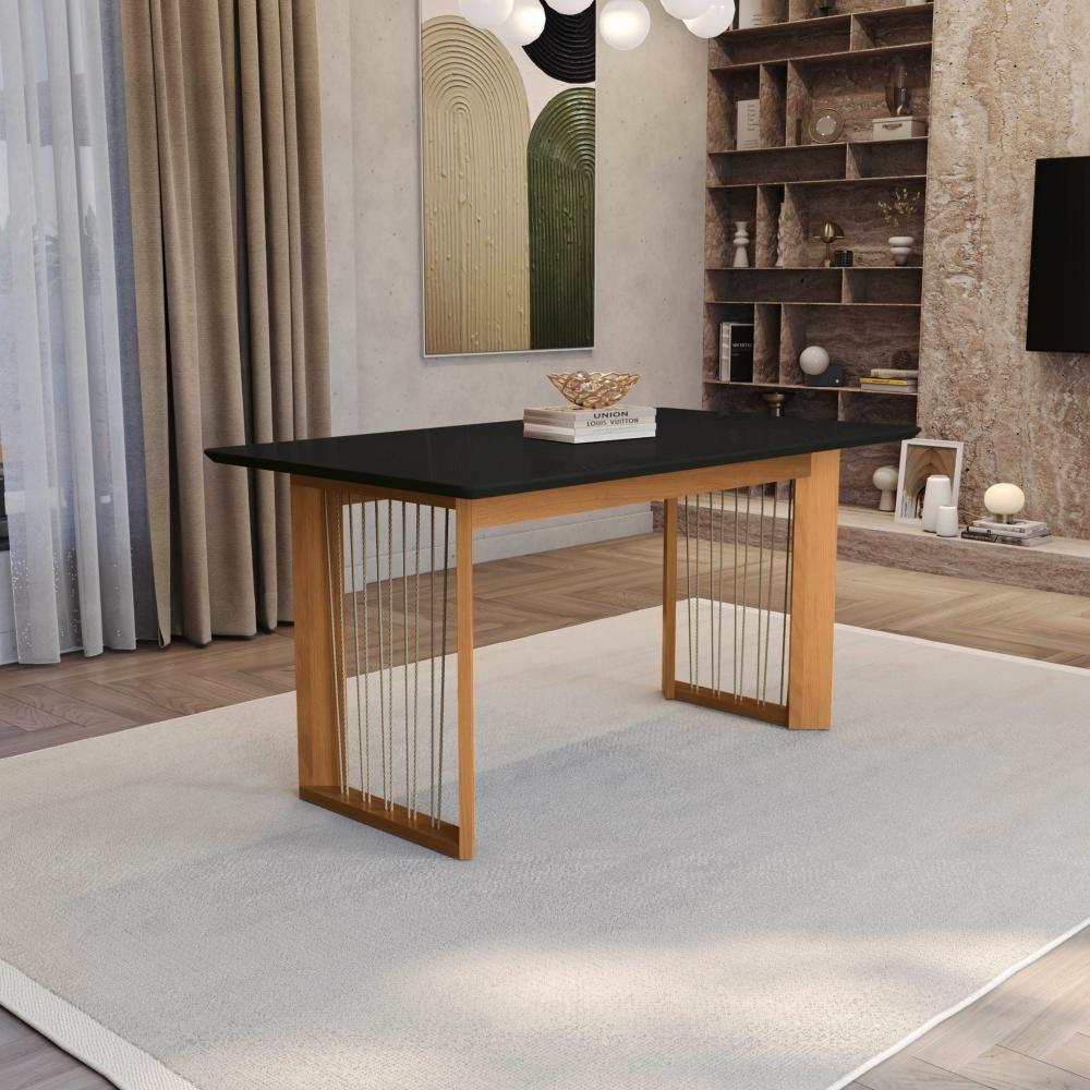 Conjunto Sala De Jantar Dora Em Madeira Maciça 6 Cadeiras Boucle Bege - 2