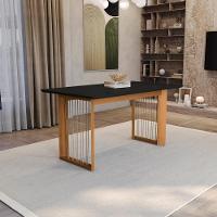 Conjunto Sala De Jantar Dora Em Madeira Maciça 6 Cadeiras Boucle Bege - 2