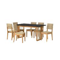 Conjunto Sala De Jantar Dora Em Madeira Maciça 6 Cadeiras Boucle Bege - 3