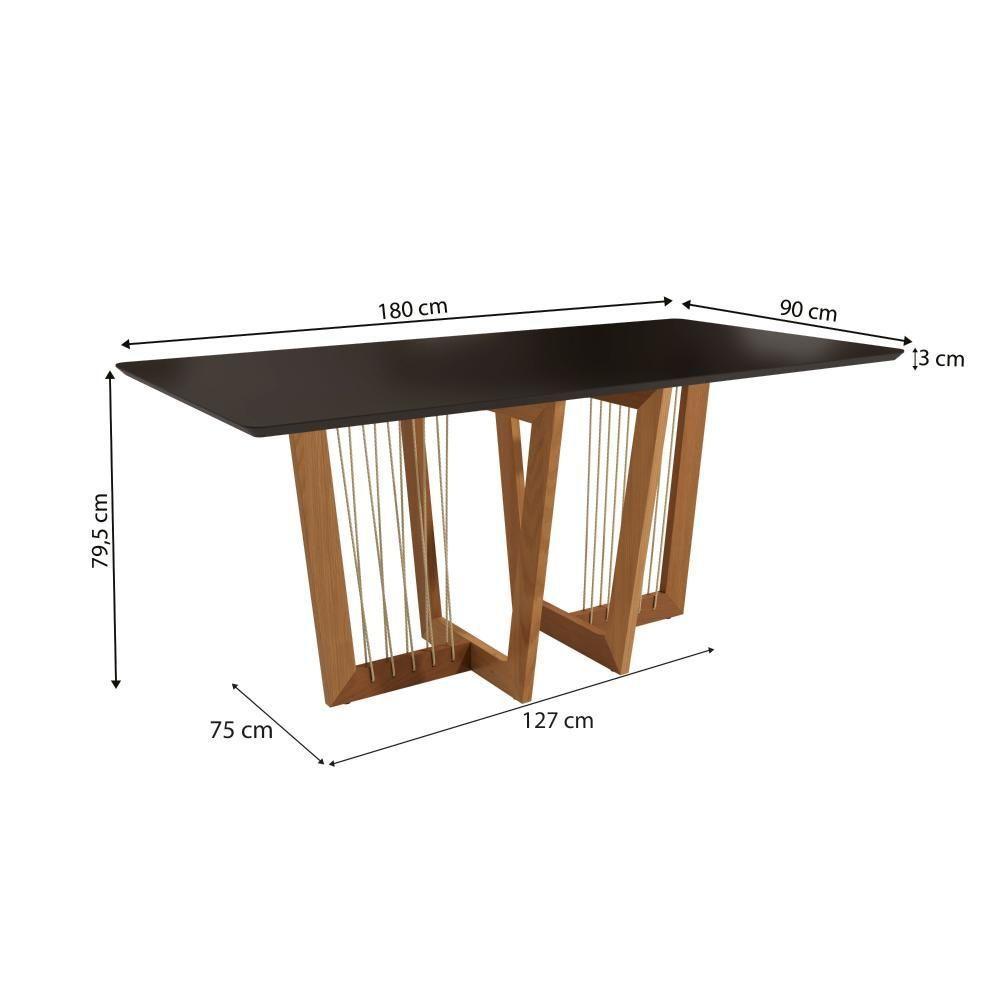 Conjunto Sala De Jantar Dora Em Madeira Maciça 6 Cadeiras Boucle Cinza - 5