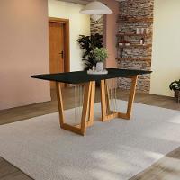 Conjunto Sala De Jantar Dora Em Madeira Maciça 6 Cadeiras Boucle Cinza - 10