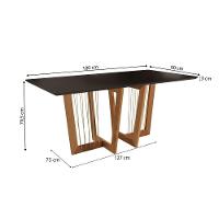 Conjunto Sala De Jantar Dora Em Madeira Maciça 6 Cadeiras Linho Fendi - 6