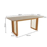 Conjunto Sala De Jantar Elisa Em Madeira Maciça 6 Cadeiras Boucle Cinza - 3
