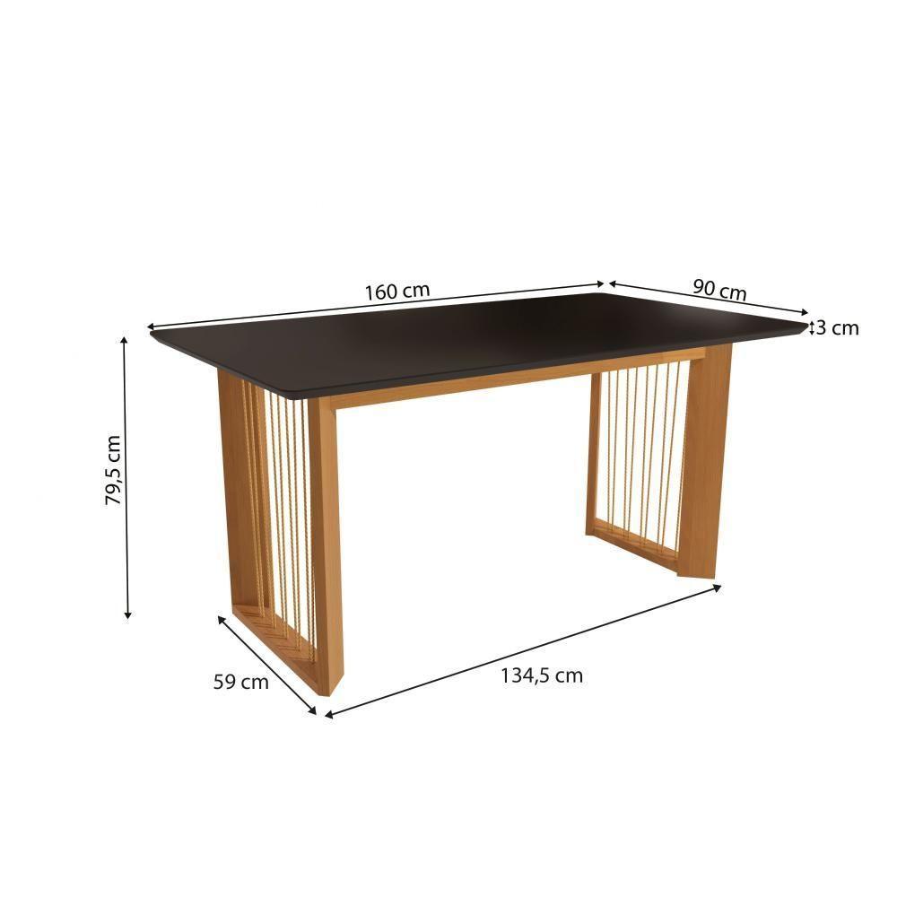 Conjunto Sala De Jantar Lina Em Madeira Maciça 6 Cadeiras Boucle Cinza - 3