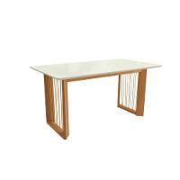 Conjunto Sala De Jantar Lina Em Madeira Maciça 6 Cadeiras Boucle Cinza - 7