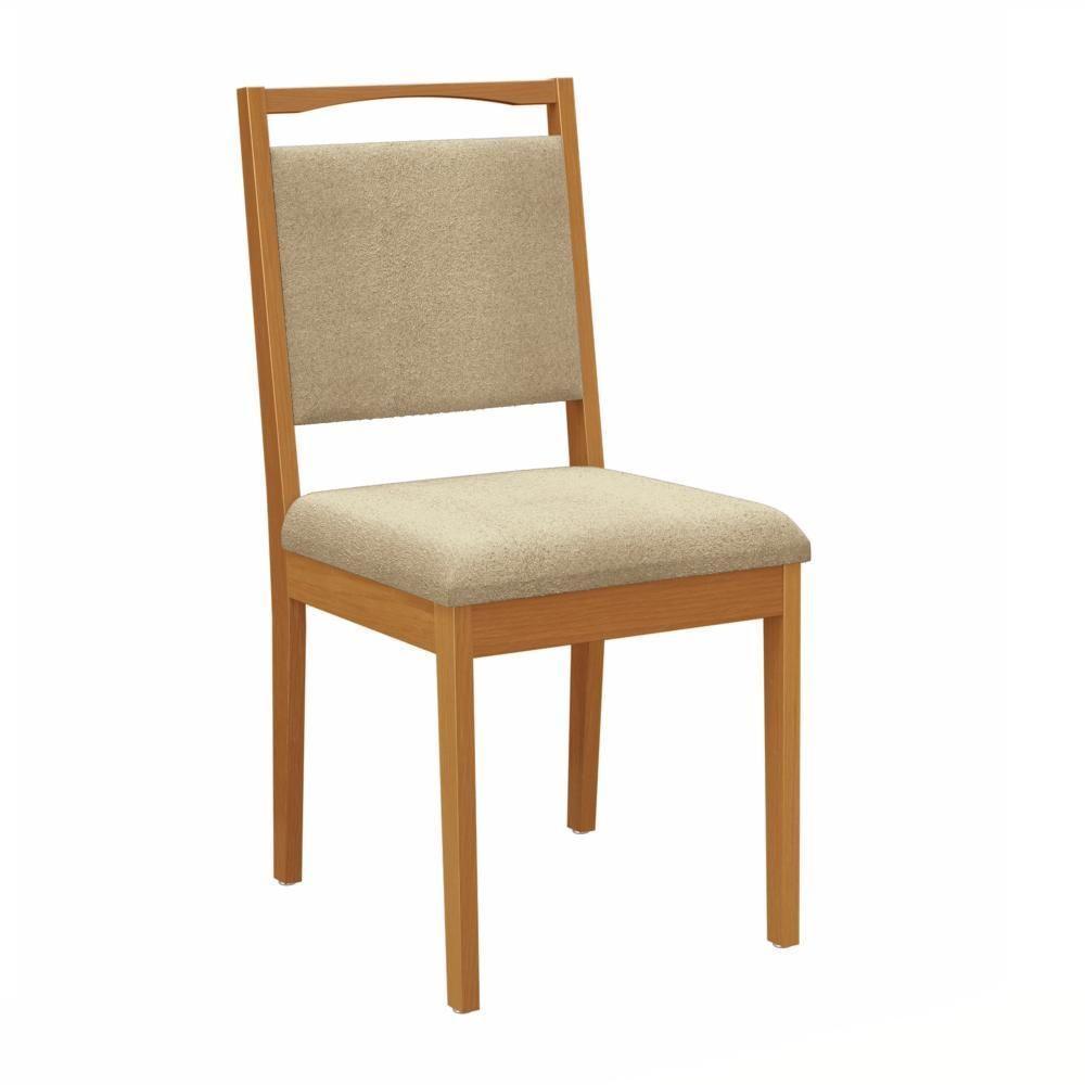 Conjunto Sala De Jantar Lina Em Madeira Maciça 6 Cadeiras Boucle Bege - 6