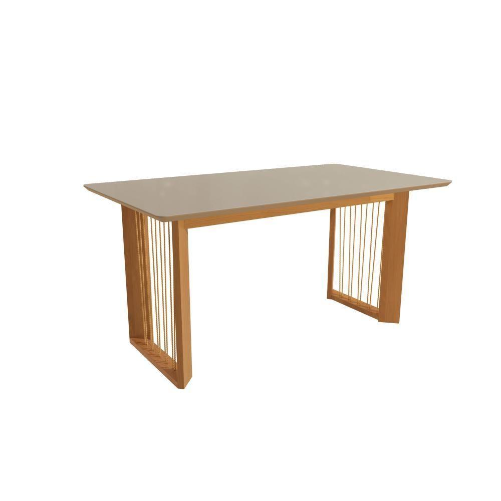 Conjunto Sala De Jantar Lina Em Madeira Maciça 6 Cadeiras Boucle Bege - 8