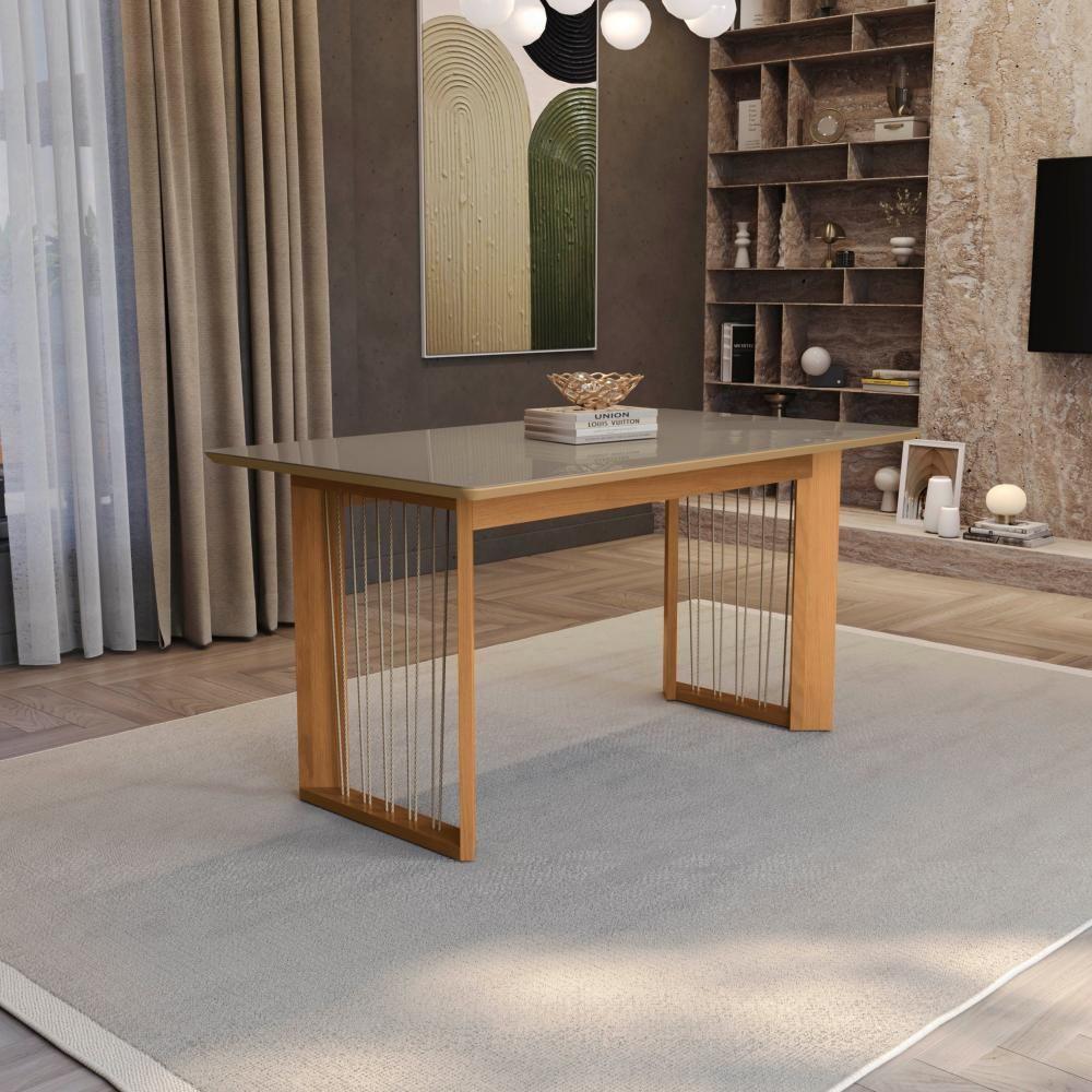 Conjunto Sala De Jantar Lina Em Madeira Maciça 6 Cadeiras Boucle Cinza - 2