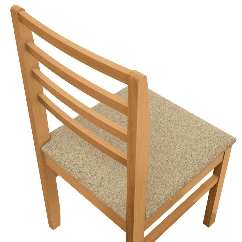 Conjunto Sala De Jantar Elisa Em Madeira Maciça 6 Cadeiras Boucle Bege - 7