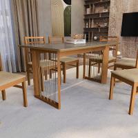 Conjunto Sala De Jantar Elisa Em Madeira Maciça 6 Cadeiras Boucle Bege - 3