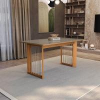 Conjunto Sala De Jantar Elisa Em Madeira Maciça 6 Cadeiras Boucle Bege - 5